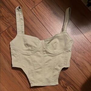 Sage Green corset Zara top